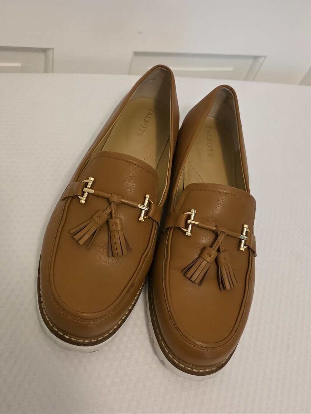 Talbots Laura Tassle Leather Loafers Size 10, Business Casual, Brown